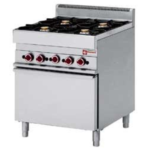  HorecaTraders Gas stove 4 burners 3.6 and 5kW with gas oven 