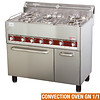 HorecaTraders Gas stove 5 burners on convection oven 4x GN 1/1