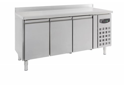  Combisteel Etabli réfrigéré en acier inoxydable 3 portes | Hauteur réglable 