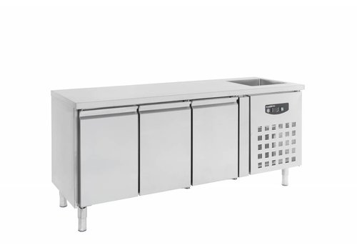  Combisteel Gekoelde werkbank met spoelbak | 202 x 70 x 96 cm 