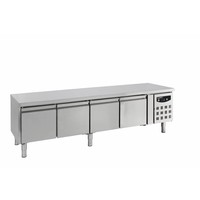 Stainless steel cooling workbench | 4 doors | 4 X 1/1 GN | 223 x 70 x 65 cm