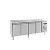 Combisteel Établi réfrigéré 4 portes en acier inoxydable | 4x GN 1/1 | 223 x 70 x 86 cm