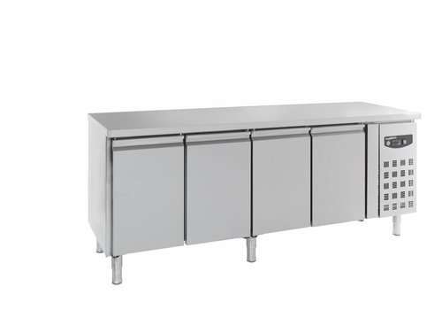  Combisteel Établi réfrigéré 4 portes en acier inoxydable | 4x GN 1/1 | 223 x 70 x 86 cm 