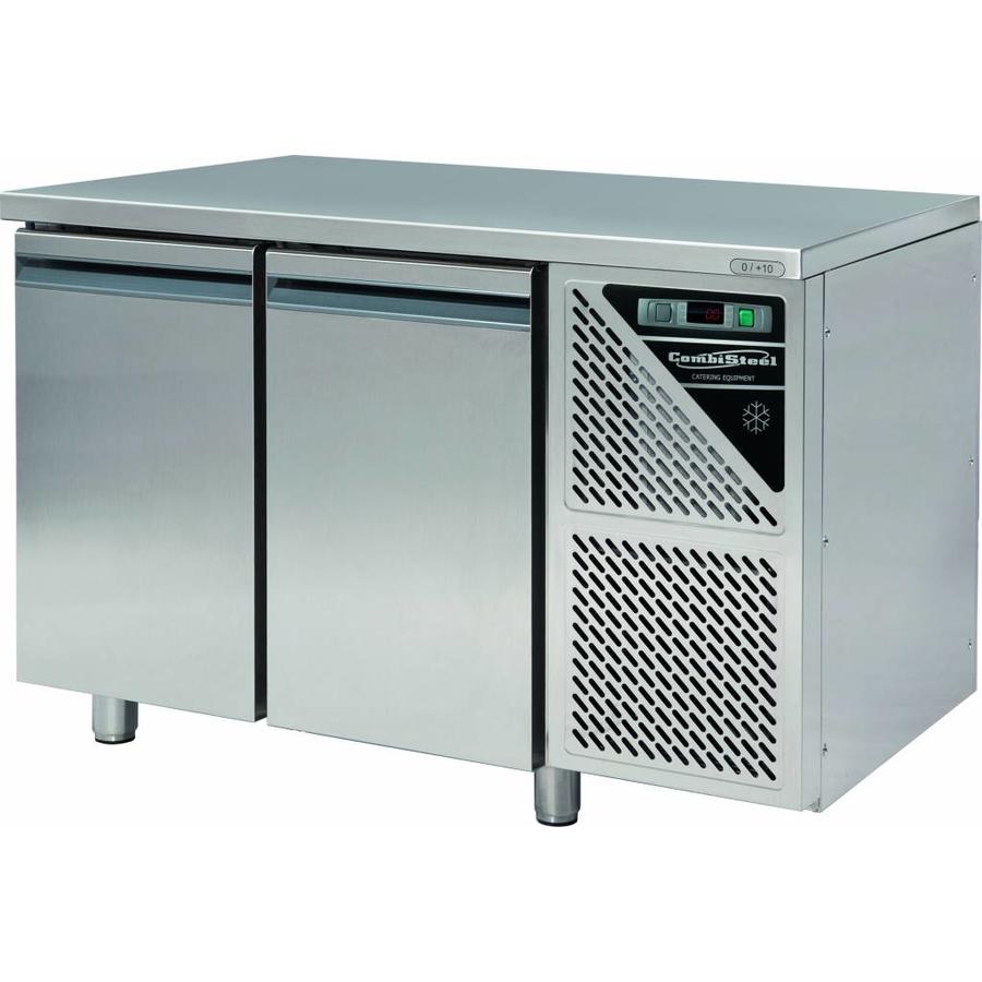 Refrigerated workbench 2 door stainless steel | 128x70x85cm