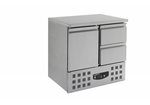  Combisteel Refrigerated stainless steel workbench 1 door 2 drawers | 90 x 70 x 87 cm 