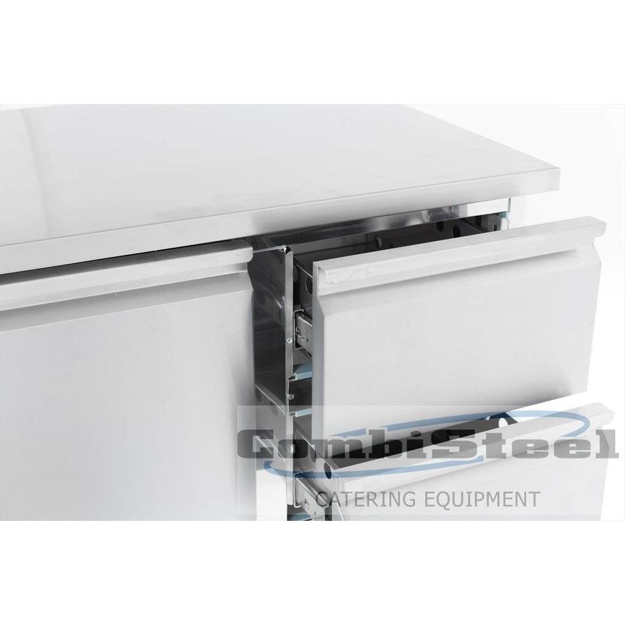 Refrigerated stainless steel workbench 1 door 2 drawers | 90 x 70 x 87 cm