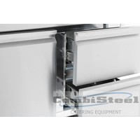 Etabli réfrigéré inox 1 porte 2 tiroirs | 90 x 70 x 87 cm