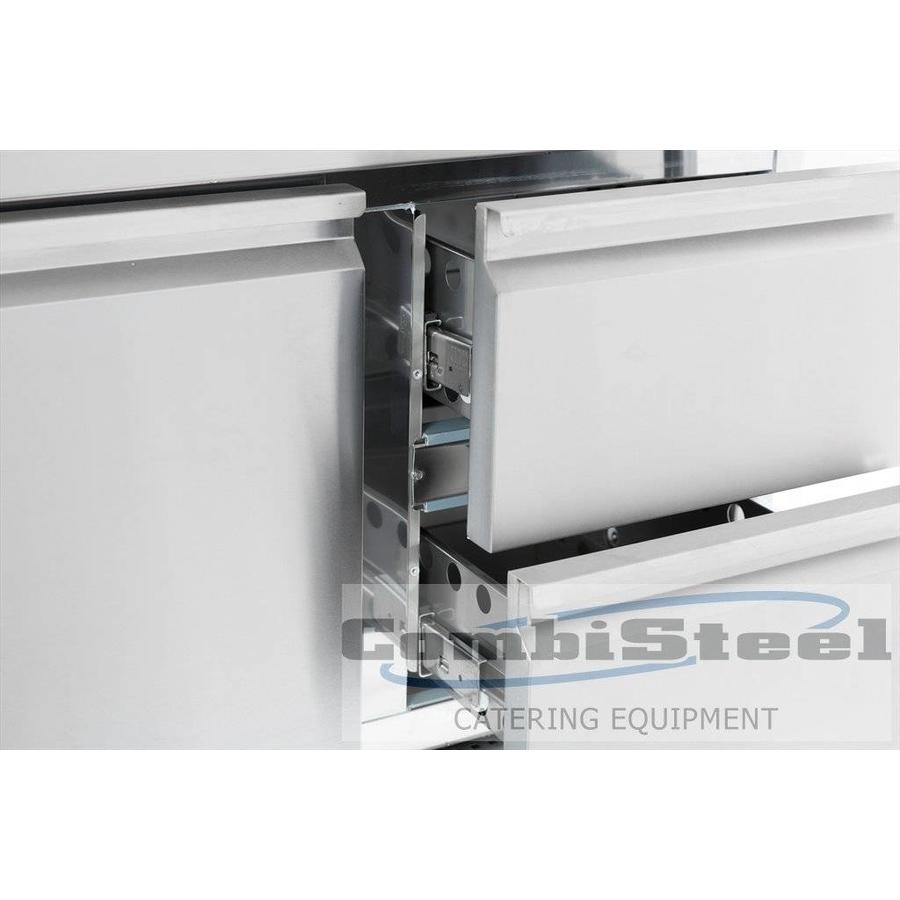 Refrigerated stainless steel workbench 1 door 2 drawers | 90 x 70 x 87 cm
