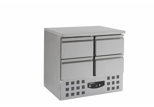  Combisteel Établi réfrigéré en acier inoxydable avec 4 tiroirs | 90 x 70 x 87 cm 