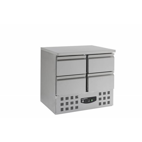  Combisteel Gekühlte Edelstahl-Werkbank mit 4 Schubladen | 90 x 70 x 87 cm 