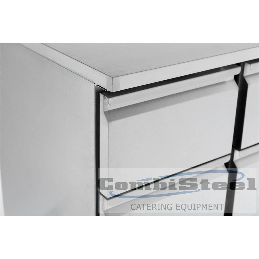 Gekühlte Edelstahl-Werkbank mit 4 Schubladen | 90 x 70 x 87 cm