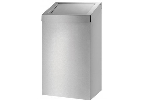  HorecaTraders Poubelle en acier inoxydable | 50 L | 69 (H) x 39 (L) x 25 (P) 