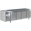 HorecaTraders Kühlwerkbank mit 4 Türen mit Spüle links 224 x 70 x 85cm