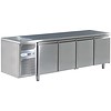 HorecaTraders Refrigerated workbench with 4 doors with sink on the left 224 x 70 x 85cm