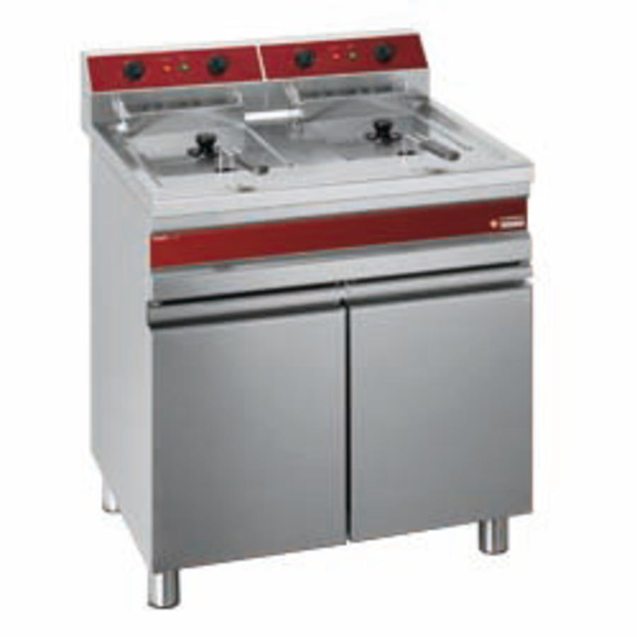 Friteuse électrique en acier inoxydable 2 x 14 L