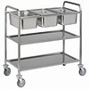 HorecaTraders Stainless steel serving trolley, 3x GN 1/1 | 2 sizes