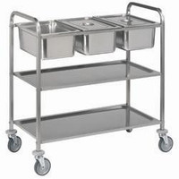 Stainless steel serving trolley, 3x GN 1/1 | 2 sizes