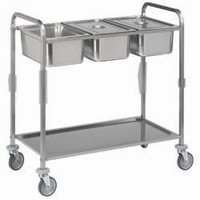 Stainless steel serving trolley, 3x GN 1/1 | 2 sizes