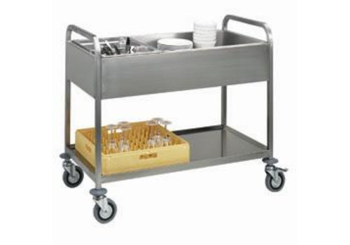  Vogue Chariot de service 3x GN 1/1 | Acier inoxydable 