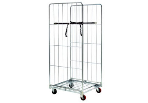  HorecaTraders Conteneur à roulettes en acier galvanisé | 400 kg 
