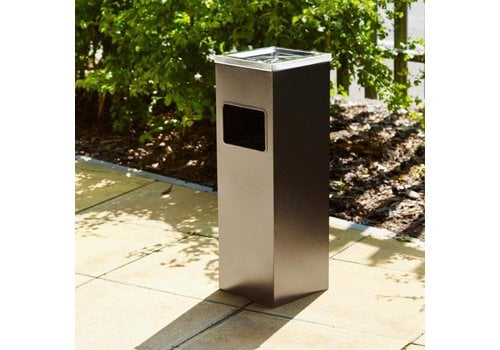  Vogue Stainless Steel Waste Bin with Ashtray | 10 L 