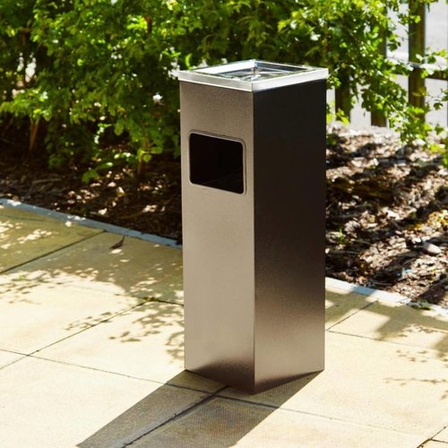  Vogue Stainless Steel Waste Bin with Ashtray | 10 L 