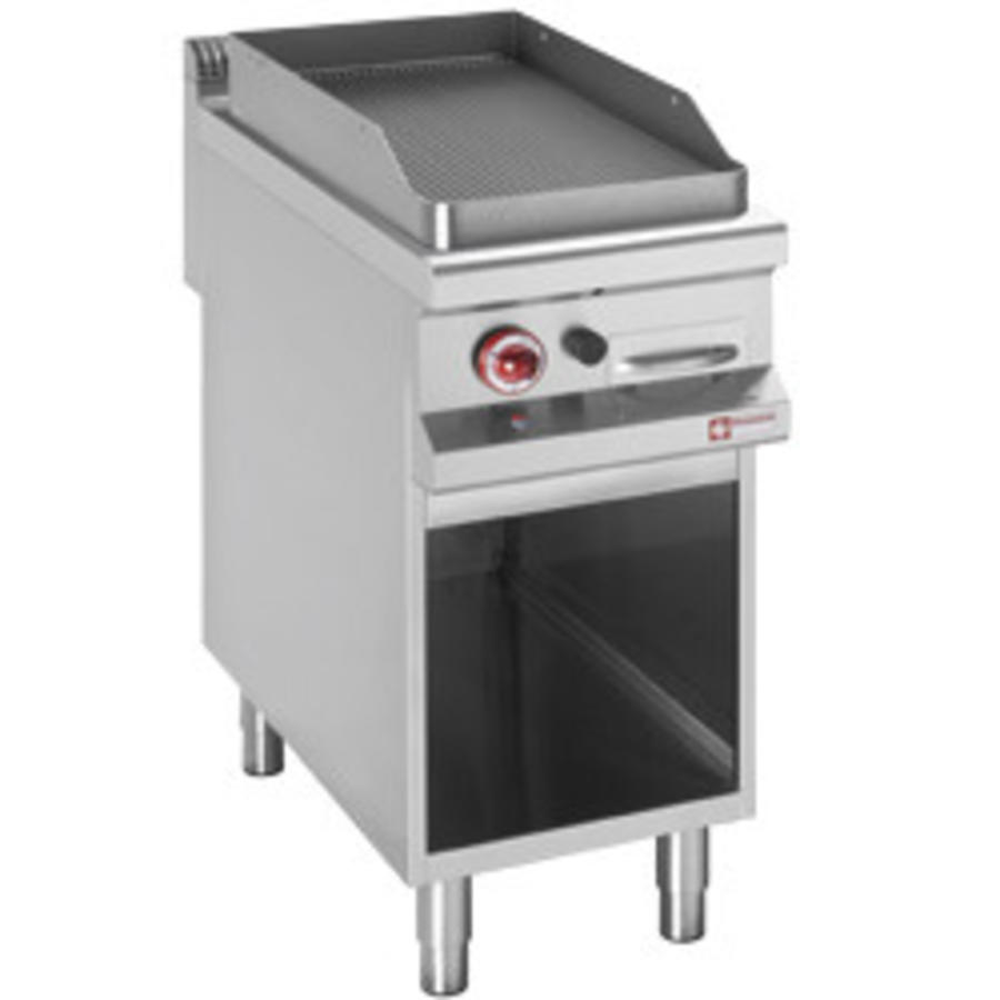 Plaque de cuisson à gaz en acier inoxydable avec base (L) 400 x (P) 900 x (H) 850/920 mm