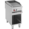 HorecaTraders Stainless steel flat gas griddle with base | (W) 400 x (D) 900 x (H) 850/920 mm