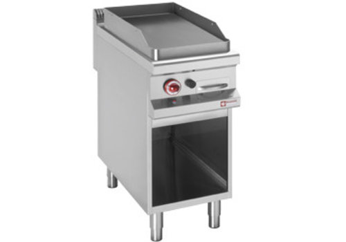  HorecaTraders Stainless steel flat gas griddle with base | (W) 400 x (D) 900 x (H) 850/920 mm 
