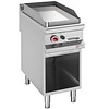 HorecaTraders Plaque de cuisson à gaz chromée avec base | (L) 400 x (P) 900 x (H) 850/920 mm