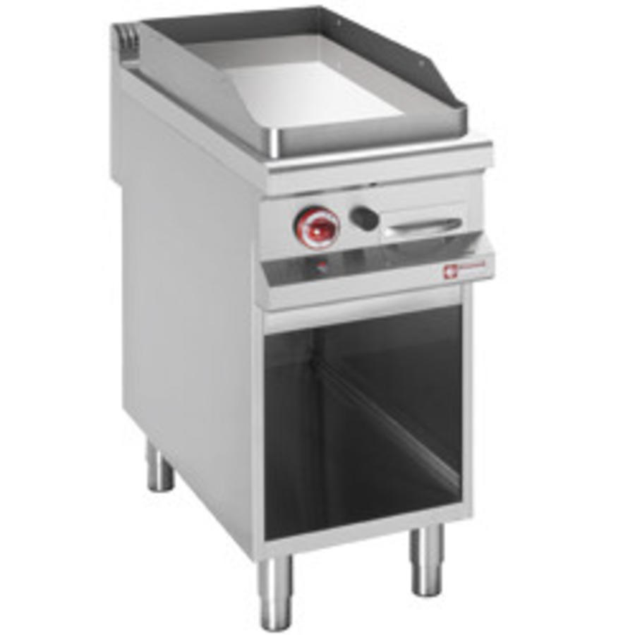 Plaque de cuisson à gaz chromée avec base | (L) 400 x (P) 900 x (H) 850/920 mm