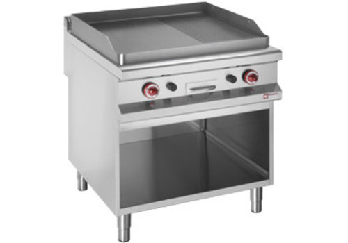  HorecaTraders Diamond stainless steel gas griddle with base | (W) 800 (D) 900 x (H) 850/920mm 