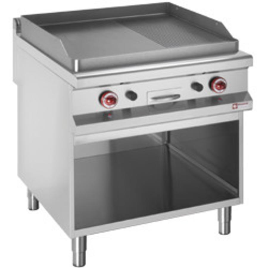 Plaque de cuisson à gaz en acier inoxydable Diamond avec base | (L) 800 (P) 900 x (H) 850/920 mm