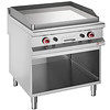 HorecaTraders Plaque de cuisson à gaz chromée diamant avec base | (L) 800 x (P) 900 x (H) 850/920 mm