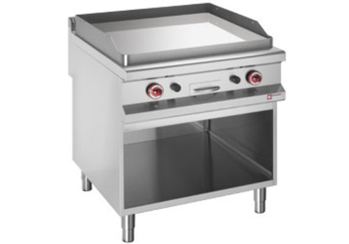  HorecaTraders Plaque de cuisson à gaz chromée diamant avec base | (L) 800 x (P) 900 x (H) 850/920 mm 