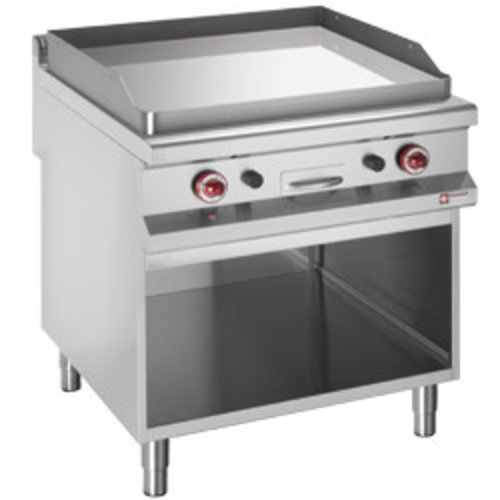  HorecaTraders Diamantverchromtes Gaskochfeld mit Unterbau | (B) 800 x (T) 900 x (H) 850/920 mm 