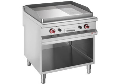  HorecaTraders Plaque de cuisson à gaz chromée diamant avec socle 80x90xh85/92 cm 