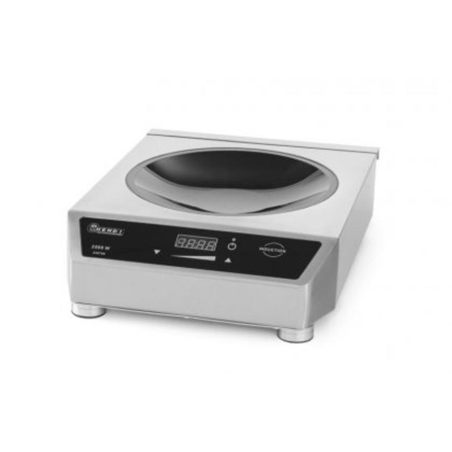 Edelstahl-Induktionswok Digital mit Wokplatte | 3500 Watt