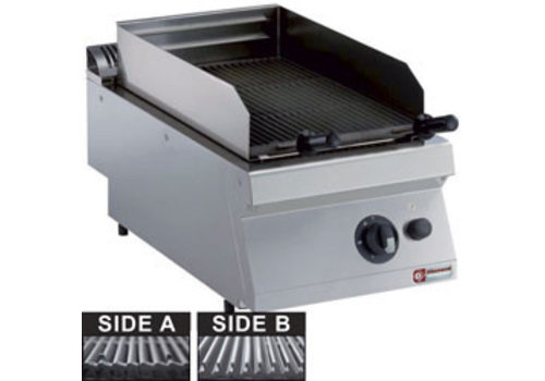  HorecaTraders Lavasteengrill | RVS gas | 40x70xh25/32 cm 