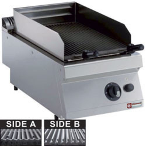  HorecaTraders Lava stone grill | Stainless steel gas | 40x70xh25/32 cm 