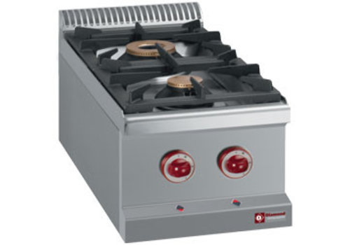  HorecaTraders Cuisinière à gaz Diamond | 2 brûleurs 