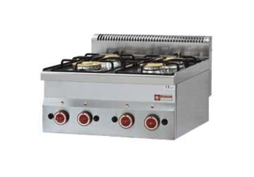  HorecaTraders Cuisinière à gaz | 4 brûleurs 2 x 3300/3600Watt 