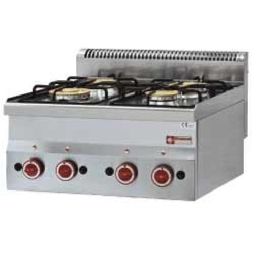  HorecaTraders Gasherd | 4 Brenner 2 x 3300/3600 Watt 