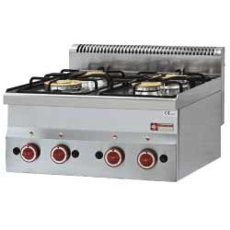Cuisinière à gaz | 4 brûleurs 2 x 3300/3600Watt
