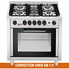 HorecaTraders Cuisinière à gaz avec four électrique à convection | 5 brûleurs