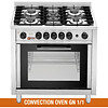 HorecaTraders Gas stove with electric convection oven | 5 burners