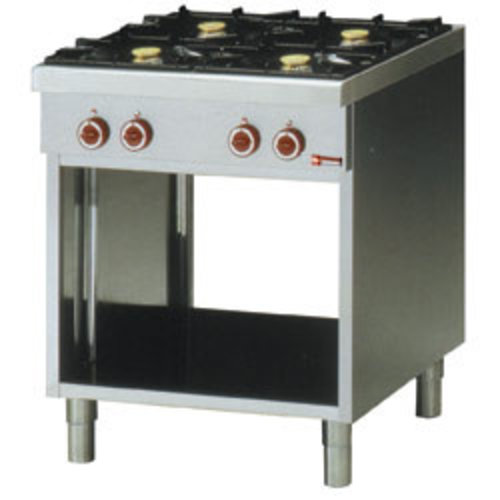  HorecaTraders Gas stove | 4 burners and open cupboard 