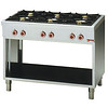 HorecaTraders Gas Stove | 6 burners and open cupboard