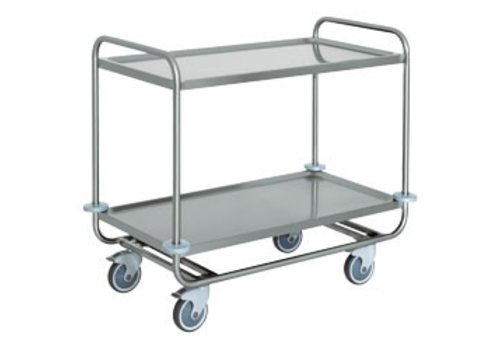  HorecaTraders Chariot de service à 2 niveaux | 109x59xh95 cm 