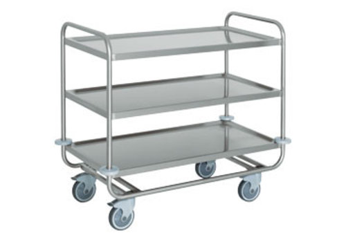  HorecaTraders Chariot de service à 3 niveaux | 109x59xh95 cm 